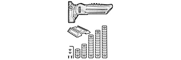Weaver Schiene /  Picatinny rail / Frontgriffe