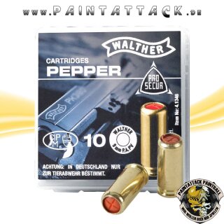 Walther Pfeffer-Gas Patronen extra starke Pfefferpatronen 9mm P.A.K. 10 Schuss