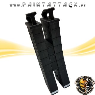 Tippmann TMC Magazin mit Magazinverbinder Mag-Fed Mags Doppelpack schwarz