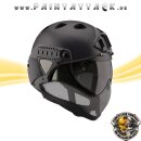 Taktischer Helm mit Thermalglas und Mesh Gitterschutz...