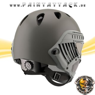 Taktischer Helm mit Thermalglas und Mesh Gitterschutz für Paintball und Airsoft oliv