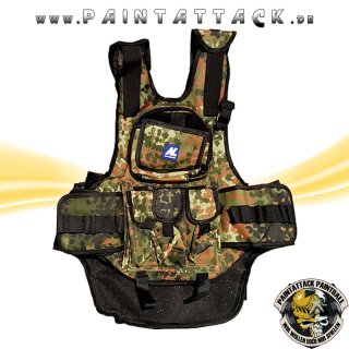 Taktische Weste, Battle Weste, Chest Protector für Paintball und Airsoft - FLECKTARN