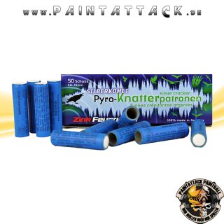 Pyro-Knatterpatronen Silberkomett 15mm - 50 Schuss Zink Pyrotechnische Munition