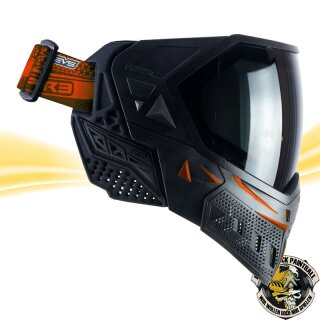 Empire EVS Paintball Maske schwarz - orange mit 2 Maskengläsern  (Clear und Ninja)