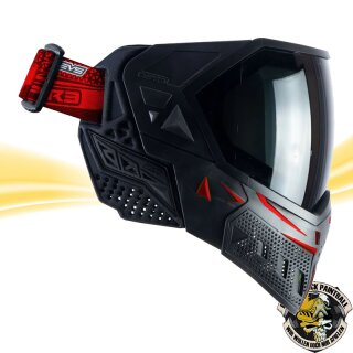 Empire EVS Paintball Maske schwarz - rot mit 2 Maskengläsern  (Clear und Ninja)