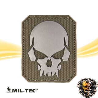 Totenkopf Skull Patch oliv 3D M.Klett LG Airsoft- und Paintball-Patch PVC