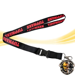 Tippmann Schlüsselband mit Schriftzug  – Praktisches  Lanyard Schwarz/Rot