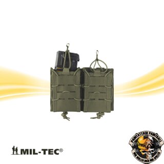 Magazintasche flexibel für zwei Magazine mit Molle Halterung - Open Top Flex Double oliv