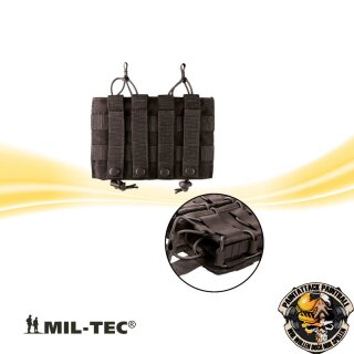 Magazintasche flexibel für zwei Magazine mit Molle Halterung - Open Top Flex Double schwarz