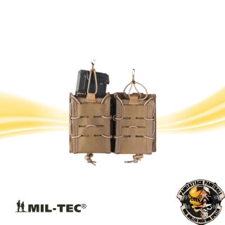 Magazintasche flexibel für zwei Magazine mit Molle Halterung - Open Top Flex Double Tan Coyote