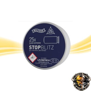 Walther ProSecur Stop Blitz Flashbang Platzpatronen 9 mm P.A.K. Effektmunition mit Feuerblitz 25 Stk