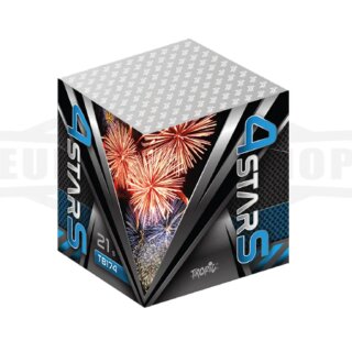 F2 Batterie Feuerwerk *4 Stars Blue* Silvester Feuerwerk Pyrotechnik