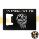 Edelstahl-Flaschenöffner schwarz – „Es...